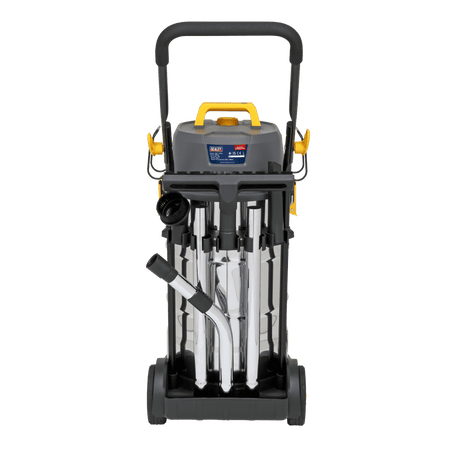 Sealey Vacuum Cleaner Industrial Dust-Free Wet/Dry 38L 1100W/110V Stainless Steel Drum M Class Filtration Model No- PC380M110V