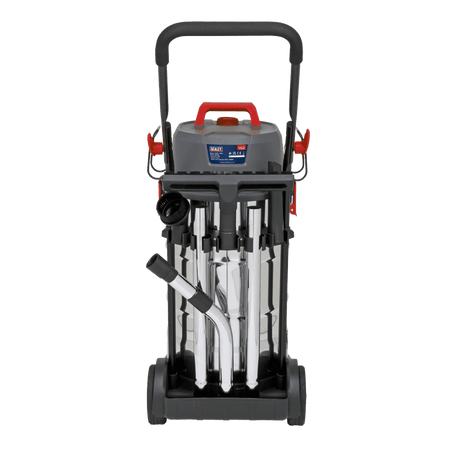Sealey Vacuum Cleaner Industrial Dust-Free Wet/Dry 38L 1500W/230V Stainless Steel Drum M Class Filtration Model No- PC380M