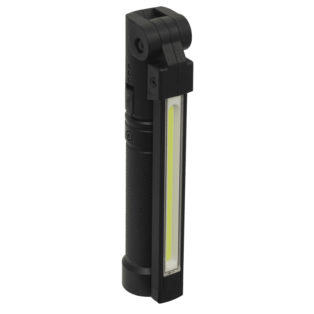 Sealey Rechargeable Aluminium Folding Pocket Light 2 COB & 1 SMD LED Model No- LED02G