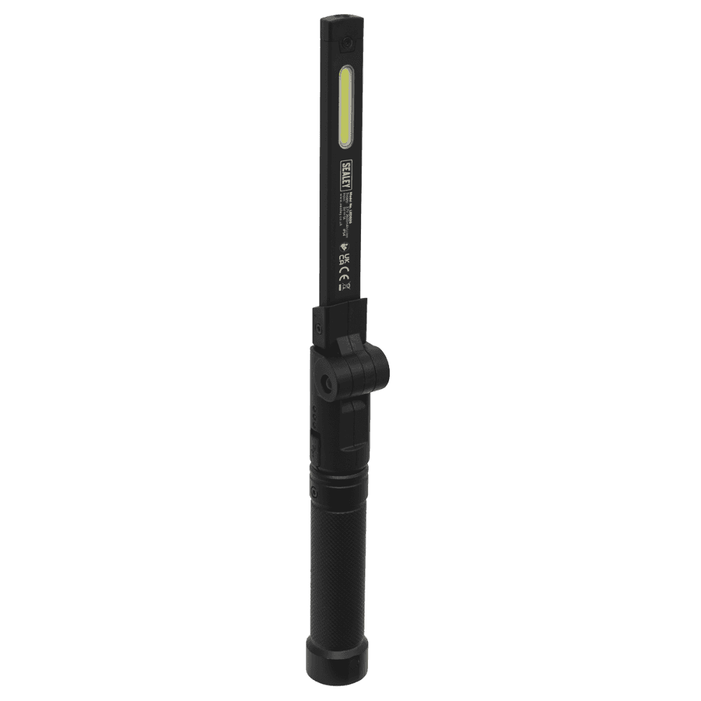 Sealey Rechargeable Aluminium Folding Pocket Light 2 COB & 1 SMD LED Model No- LED02G