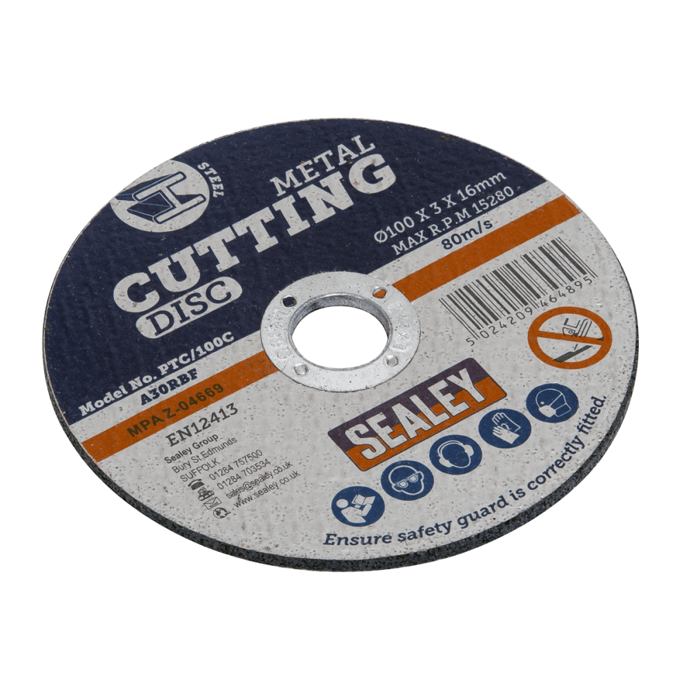 Sealey Cutting Disc 100 x 3mm 16mm Bore Model No-PTC/100C