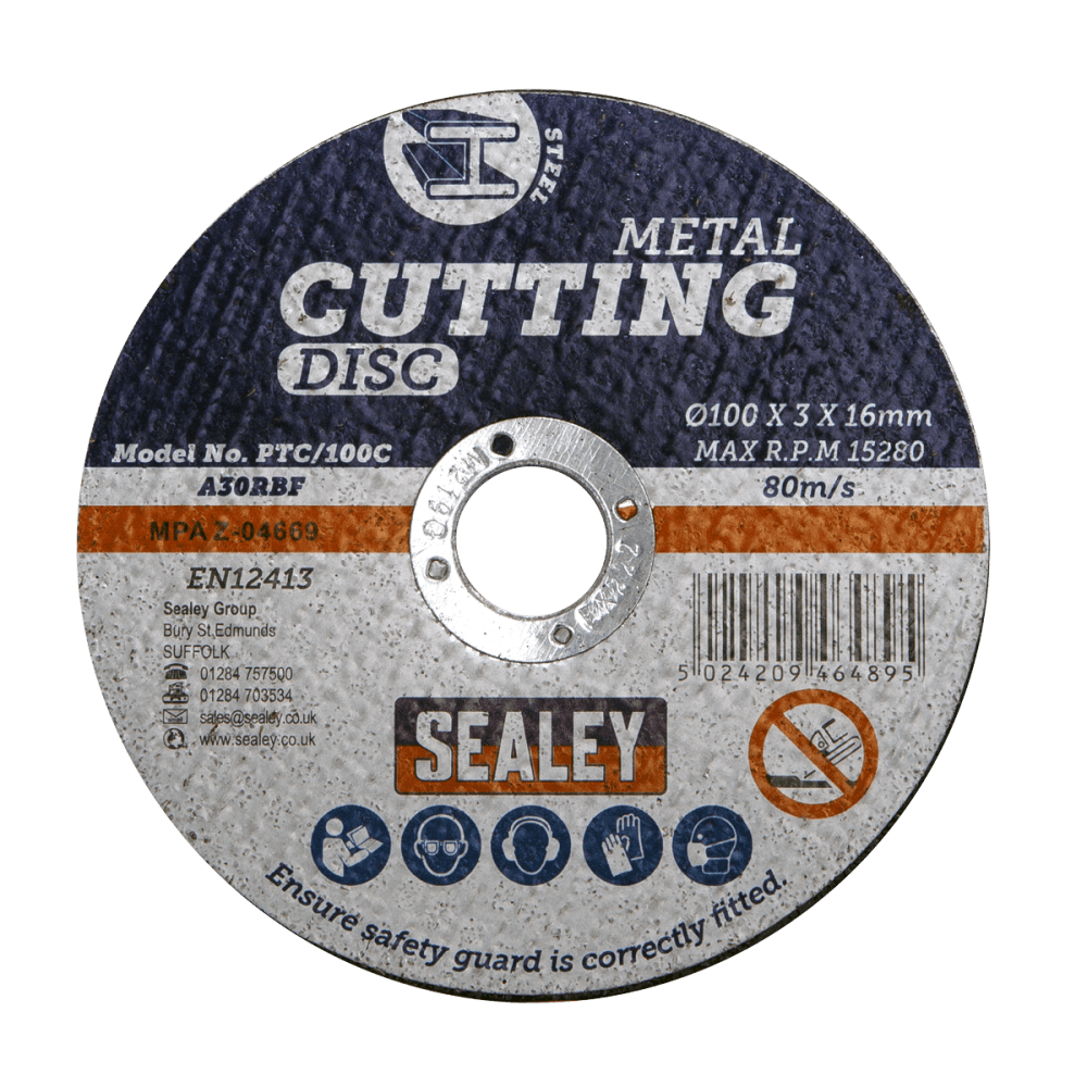 Sealey Cutting Disc 100 x 3mm 16mm Bore Model No-PTC/100C
