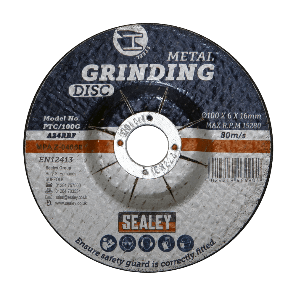 Sealey Grinding Disc 100 x 6mm 16mm Bore Model No-PTC/100G