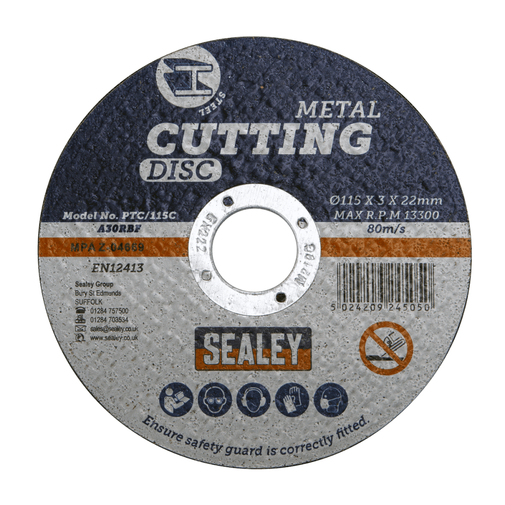 Sealey Cutting Disc 115 x 3mm 22mm Bore Model No-PTC/115C