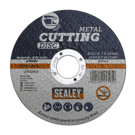 Sealey Cutting Disc 115 x 3mm 22mm Bore Model No-PTC/115C