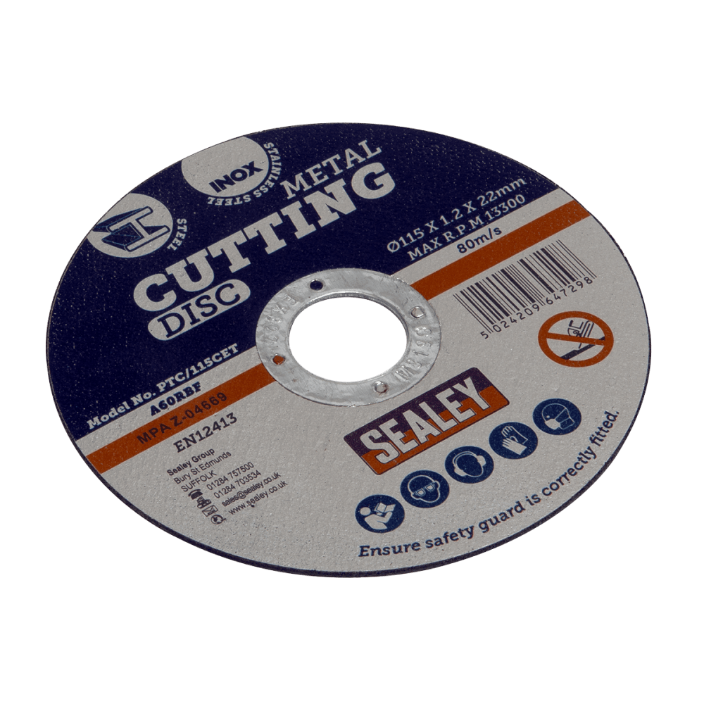 Sealey Cutting Disc 115 x 1.2mm 22mm Bore Model No-PTC/115CET