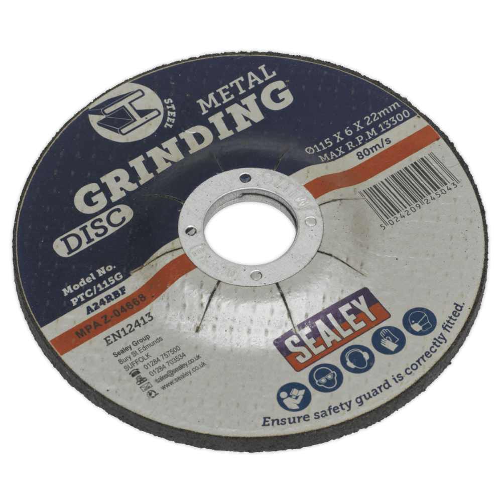 Sealey Grinding Disc 115 x 6mm 22mm Bore Model No-PTC/115G