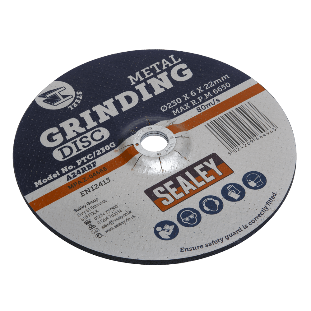 Sealey Grinding Disc 230 x 6mm 22mm Bore Model No-PTC/230G