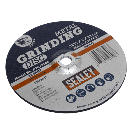 Sealey Grinding Disc 230 x 6mm 22mm Bore Model No-PTC/230G
