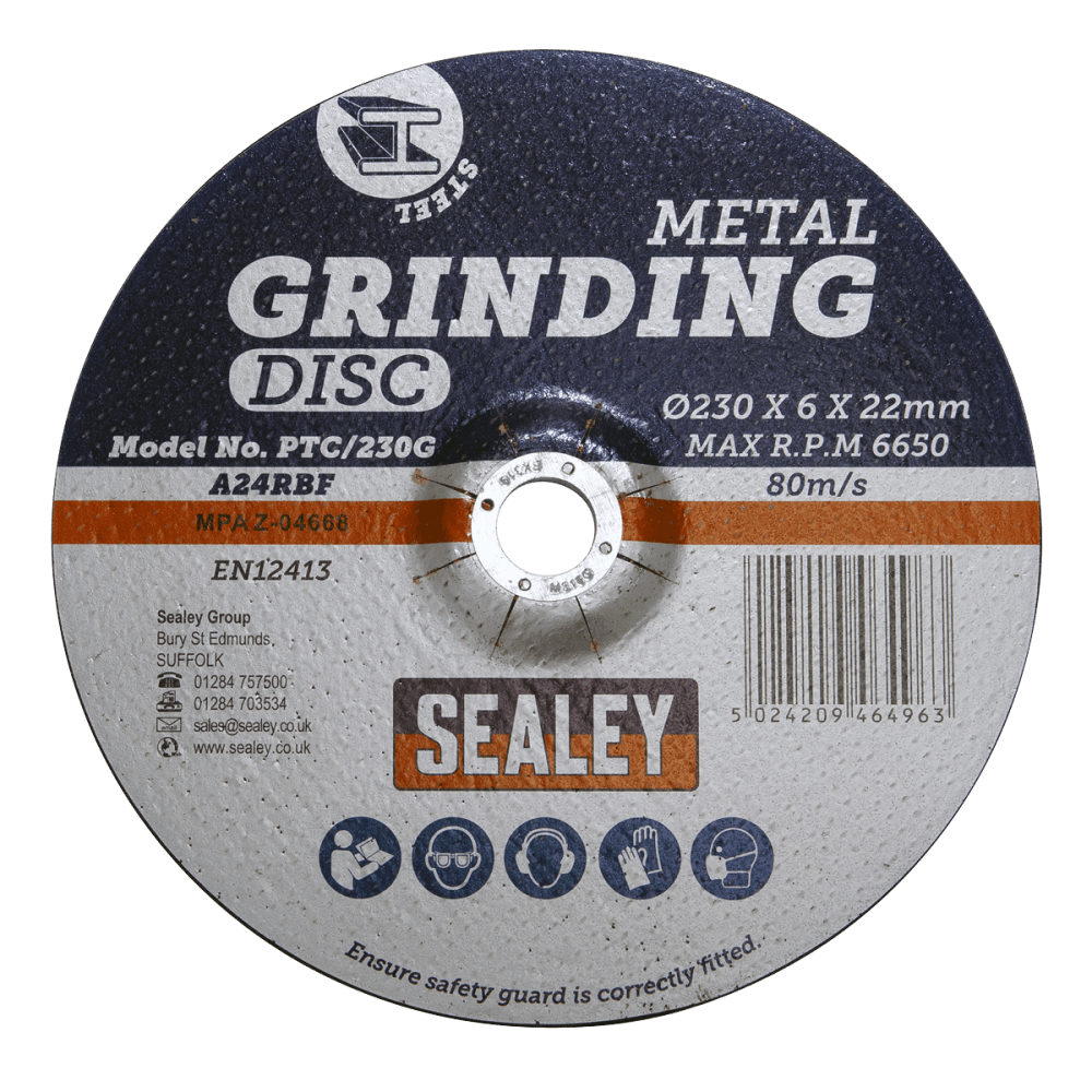 Sealey Grinding Disc 230 x 6mm 22mm Bore Model No-PTC/230G