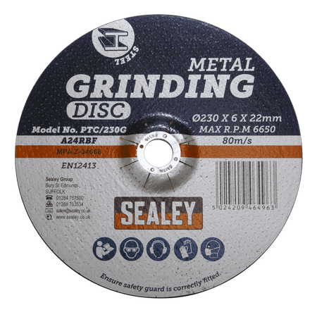 Sealey Grinding Disc 230 x 6mm 22mm Bore Model No-PTC/230G
