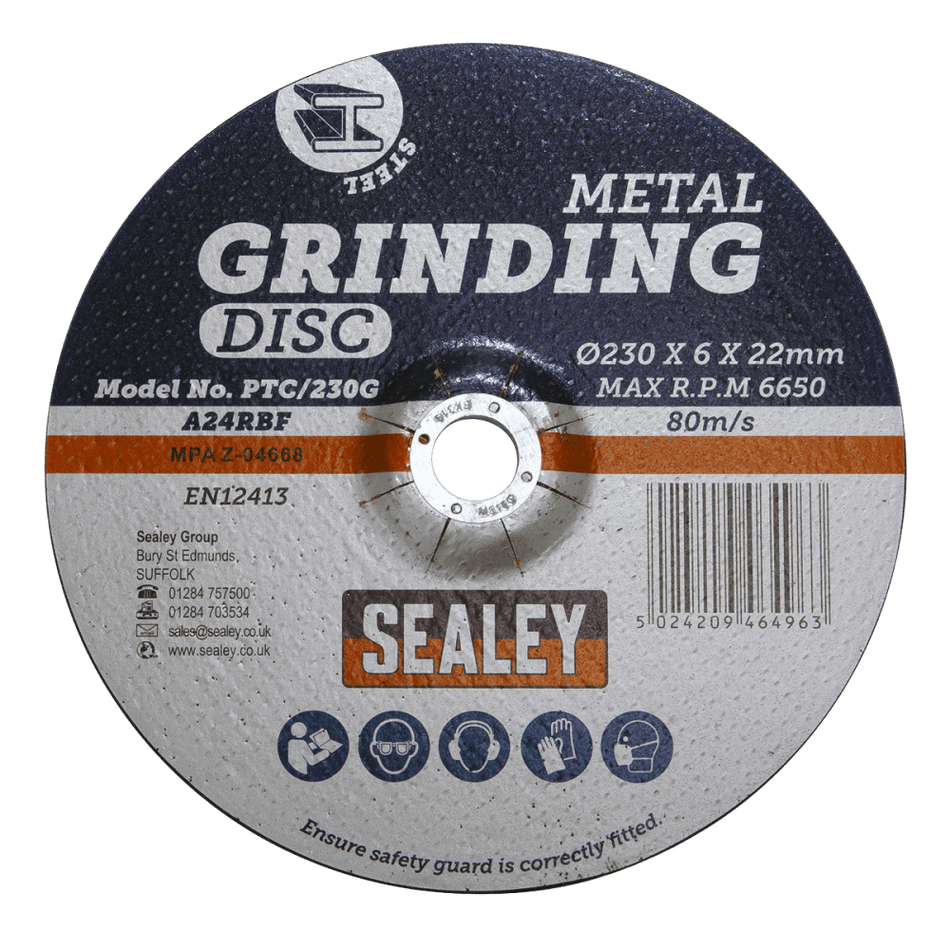 Sealey Grinding Disc 230 x 6mm 22mm Bore Model No-PTC/230G