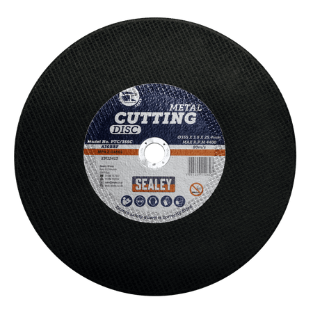Sealey Cutting Disc 355 x 2.8mm 25.4mm Bore Model No-PTC/355C