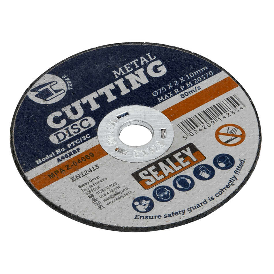 Sealey Cutting Disc 75 x 2mm 10mm Bore Model No-PTC/3C