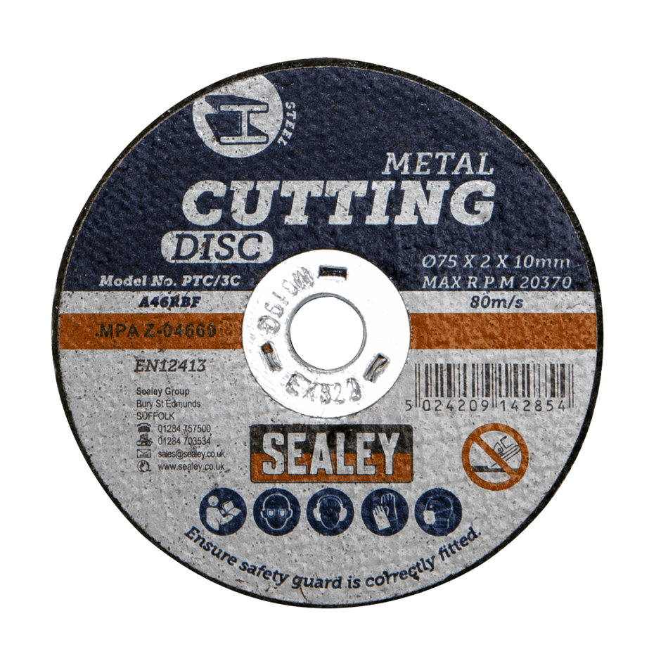 Sealey Cutting Disc 75 x 2mm 10mm Bore Model No-PTC/3C