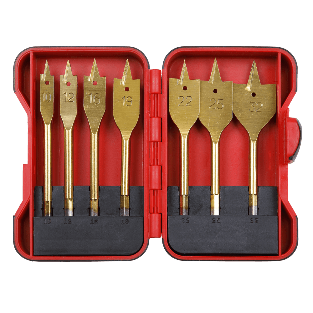 Sealey Titanium Coated Flat Wood Drill Bit Set 7pc Model No- AK3707FW