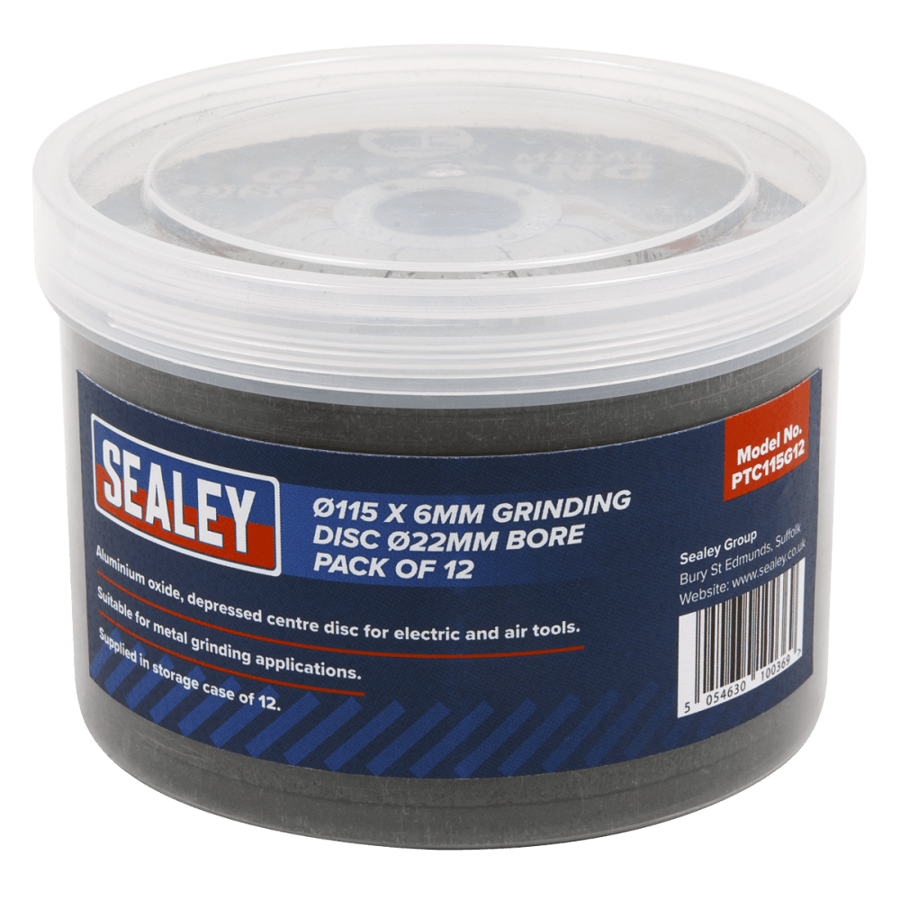 Sealey Grinding Disc 115 x 6mm 22mm Bore - Pack of 12 Model No- PTC115G12