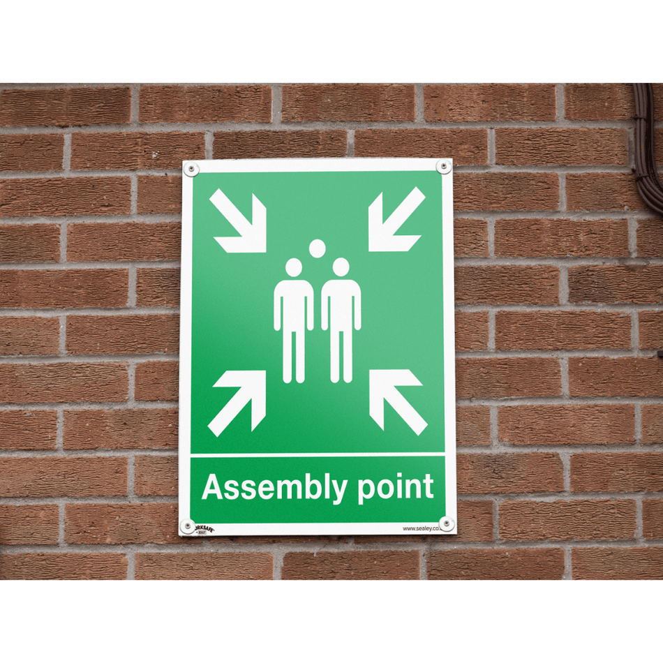 Sealey Safe Conditions Safety Sign - Assembly Point - Rigid Plastic Model No- SS37P1