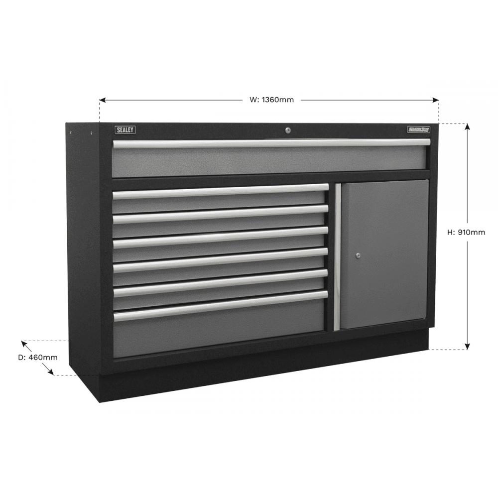 Sealey Modular 7 Drawer Floor Cabinet 1360mm Model No- APMS64