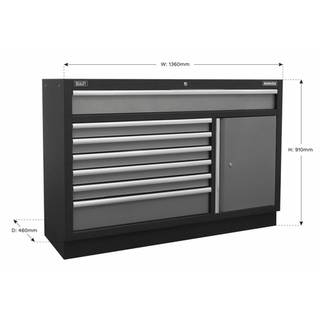 Sealey Modular 7 Drawer Floor Cabinet 1360mm Model No- APMS64
