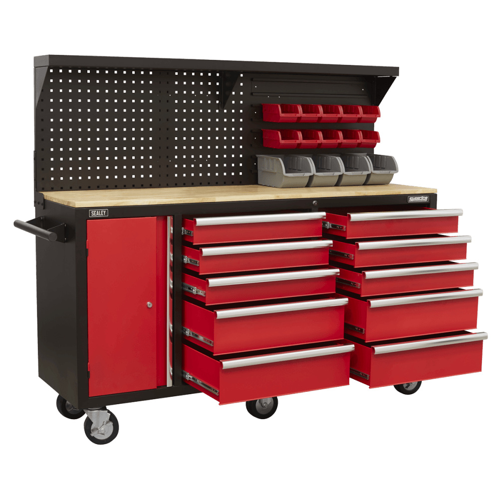 Sealey Mobile Workstation 10 Drawer with Backboard Model No- AP6310