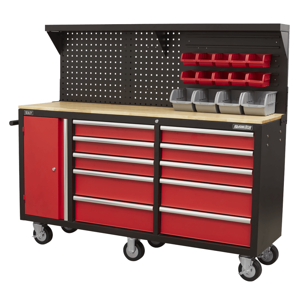 Sealey Mobile Workstation 10 Drawer with Backboard Model No- AP6310