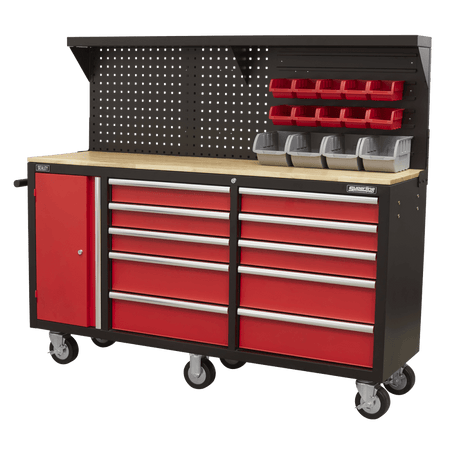 Sealey Mobile Workstation 10 Drawer with Backboard Model No- AP6310