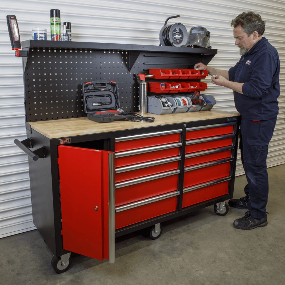 Sealey Mobile Workstation 10 Drawer with Backboard Model No- AP6310