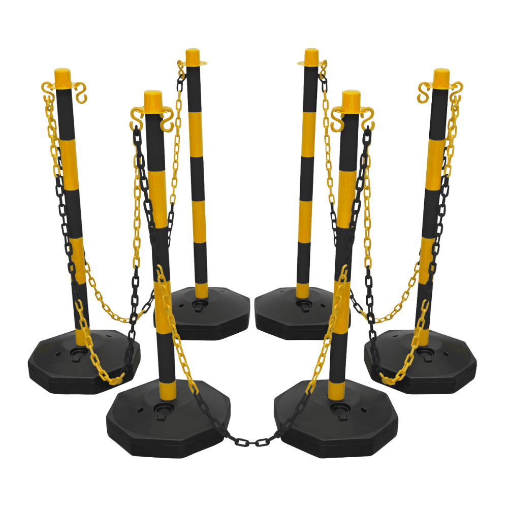 Sealey Black/Yellow Post & Chain Kit 25m Model No- BYSBKIT