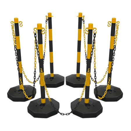 Sealey Black/Yellow Post & Chain Kit 25m Model No- BYSBKIT