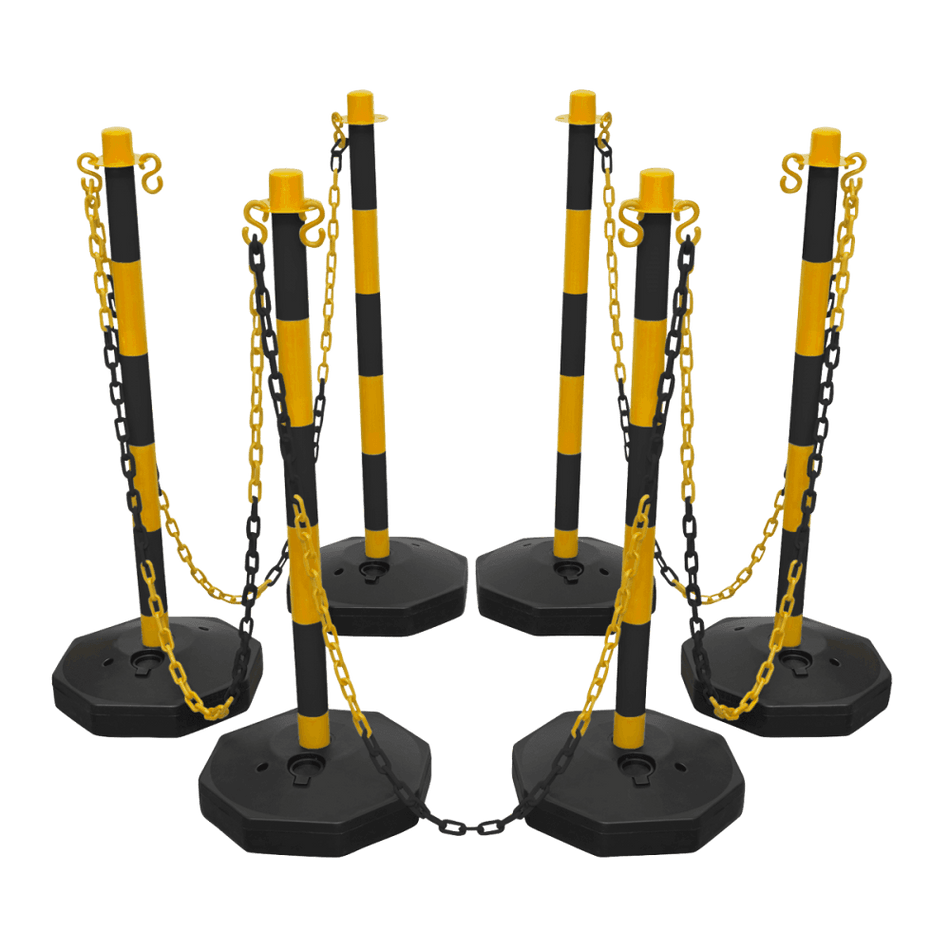 Sealey Black/Yellow Post & Chain Kit 25m Model No- BYSBKIT