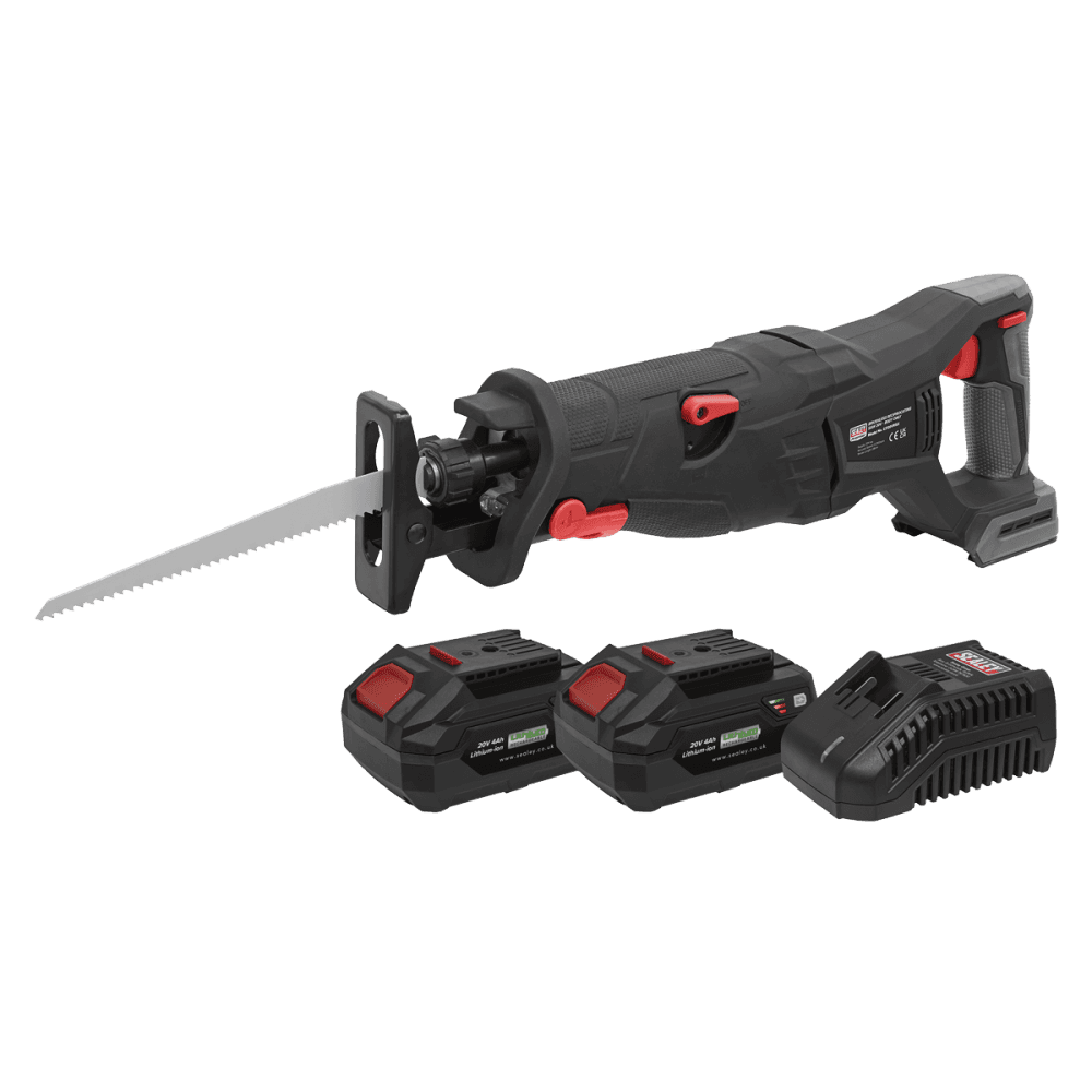 Sealey Brushless Reciprocating Saw 20V SV20 Series Kit - 2 Batteries Model No- CP20VRSXKIT