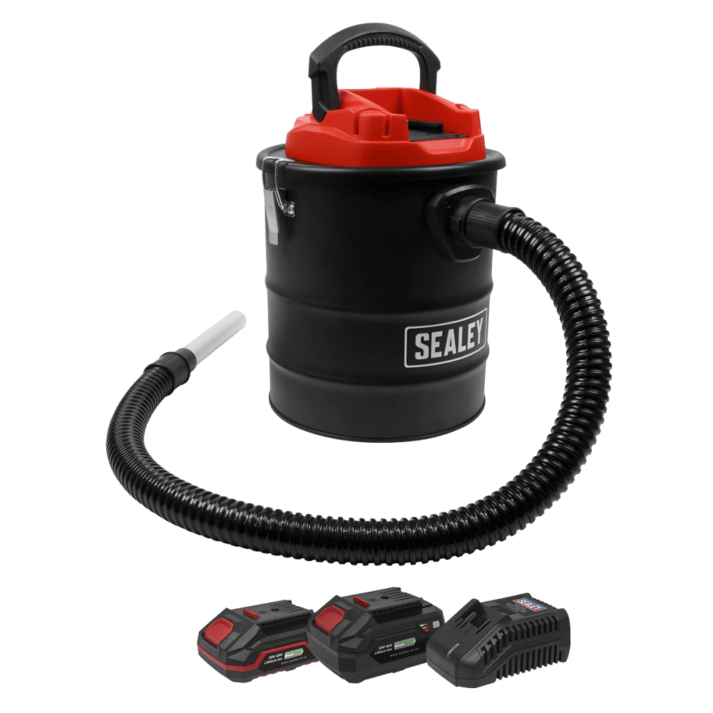 Sealey Handheld Ash Vacuum Cleaner 20V SV20 Series 15L Kit - 2 Batteries Model No- CP20VAVKIT