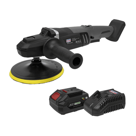 Sealey Premier SV20 Series 180mm Brushless Cordless Rotary Polisher Kit 20V 4Ah Model No- CP20VRPXKIT1