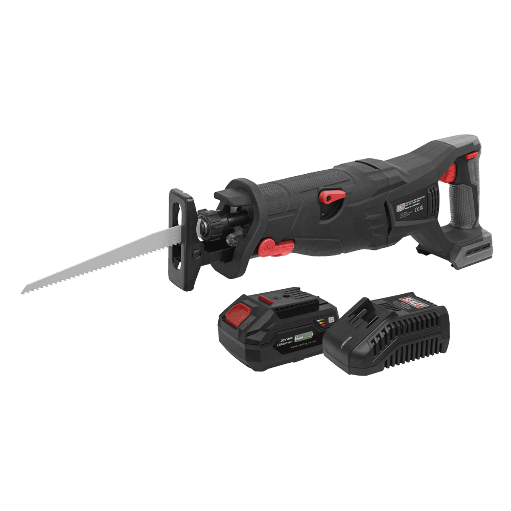 Sealey Brushless Reciprocating Saw 20V 4Ah SV20 Series Kit Model No- CP20VRSXKIT1