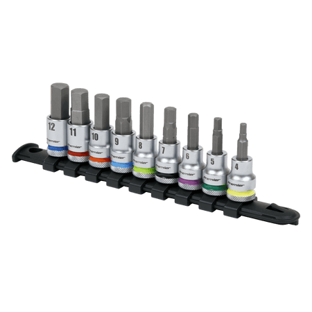 Sealey Hex Socket Bit Set 9pc 3/8"Sq Drive - Platinum Model No- AK6250