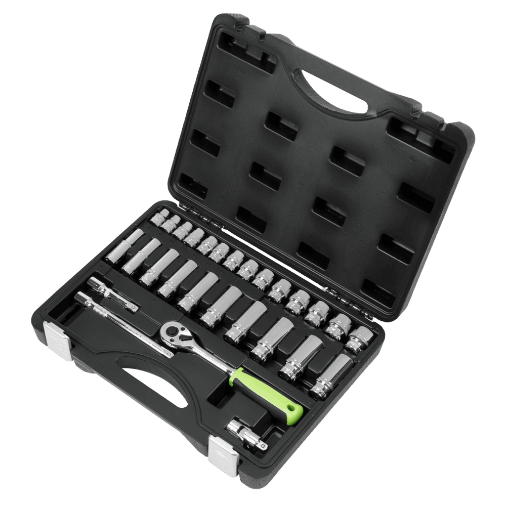 Sealey Socket Set 28pc 3/8"Sq Drive 6pt WallDrive Metric Model No- S01236