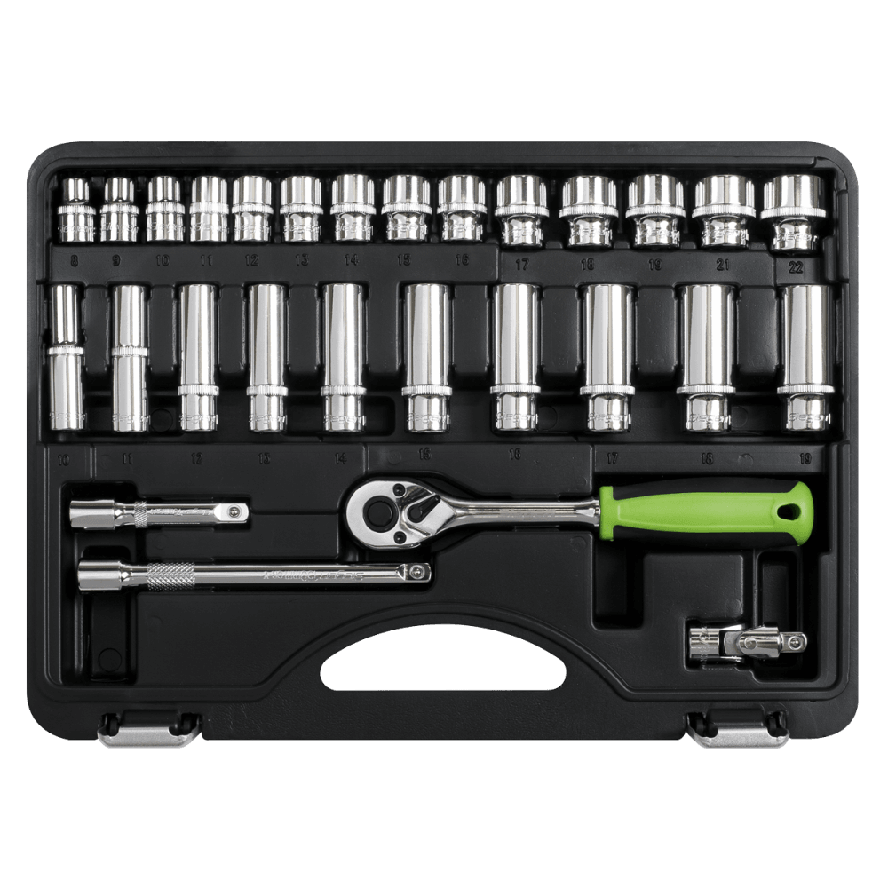 Sealey Socket Set 28pc 3/8"Sq Drive 6pt WallDrive Metric Model No- S01236