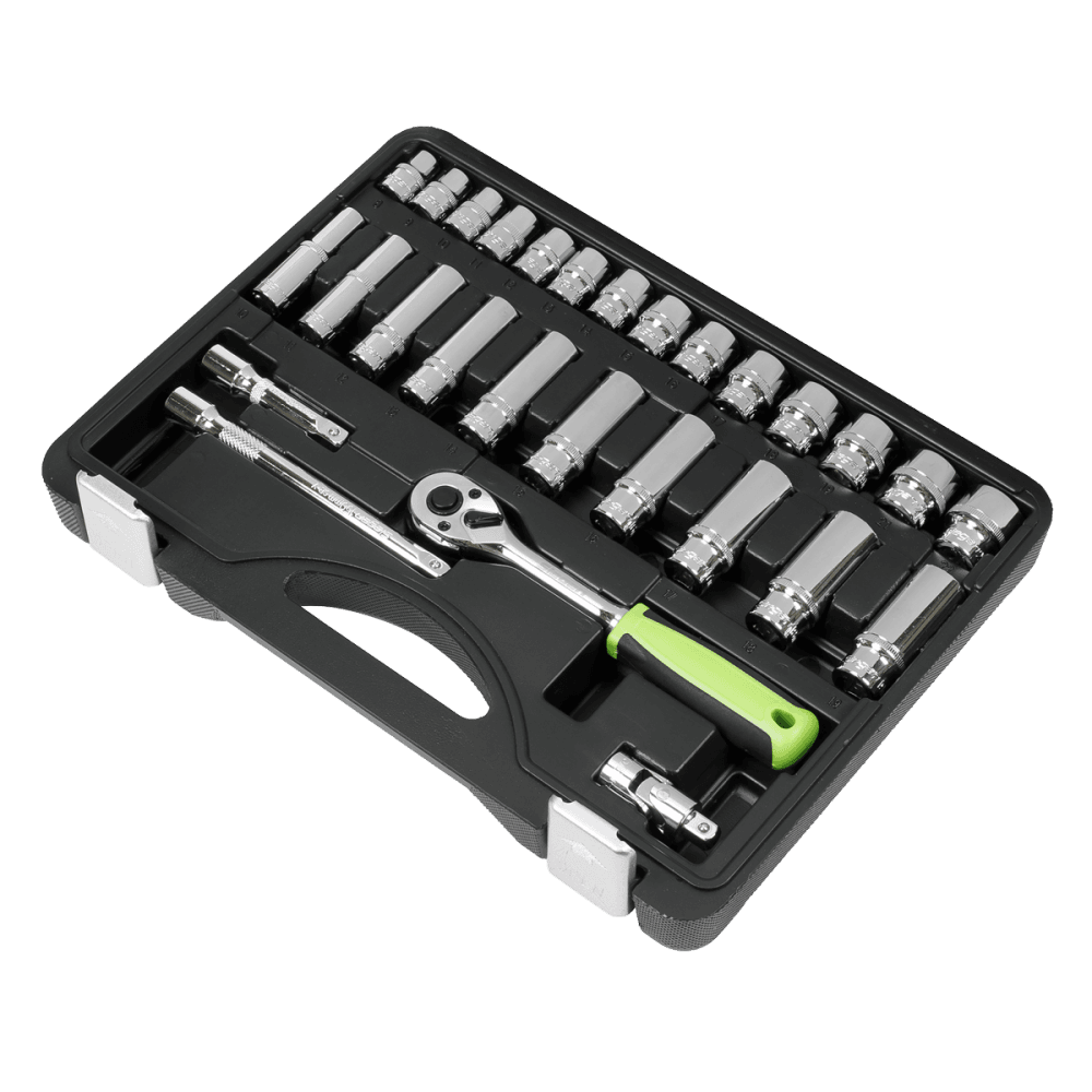 Sealey Socket Set 28pc 3/8"Sq Drive 6pt WallDrive Metric Model No- S01236