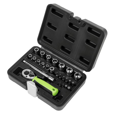 Sealey Socket Set 25pc 1/4"Sq Drive - Metric Model No- S01233
