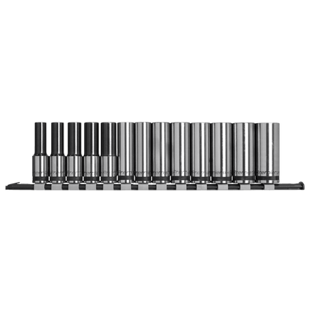 Sealey Socket Set Deep 13pc 1/2"Sq Drive Metric - Black Series Model No- AK7995