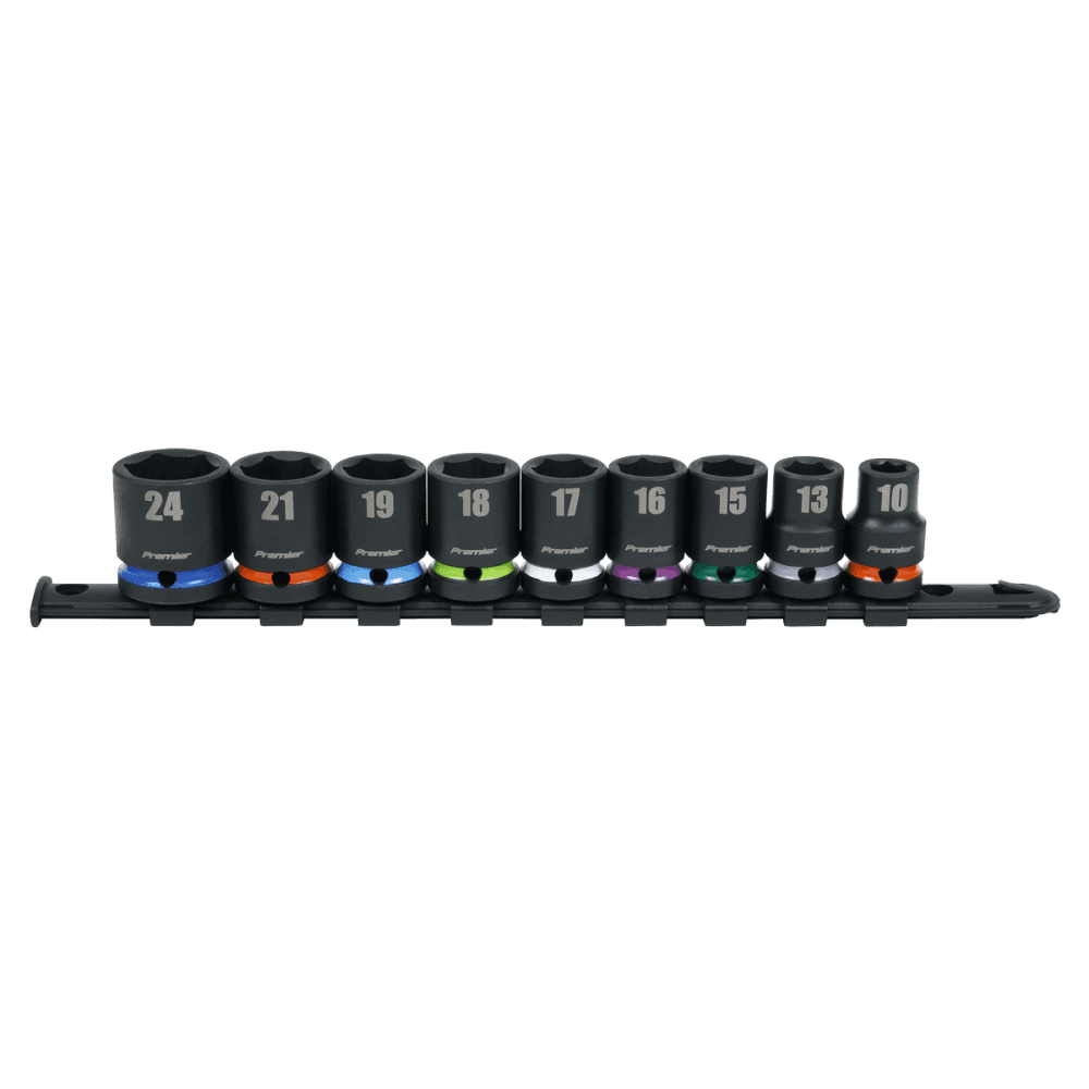 Sealey Impact Socket Set 9pc 1/2"Sq Drive Metric Model No- AK5618M
