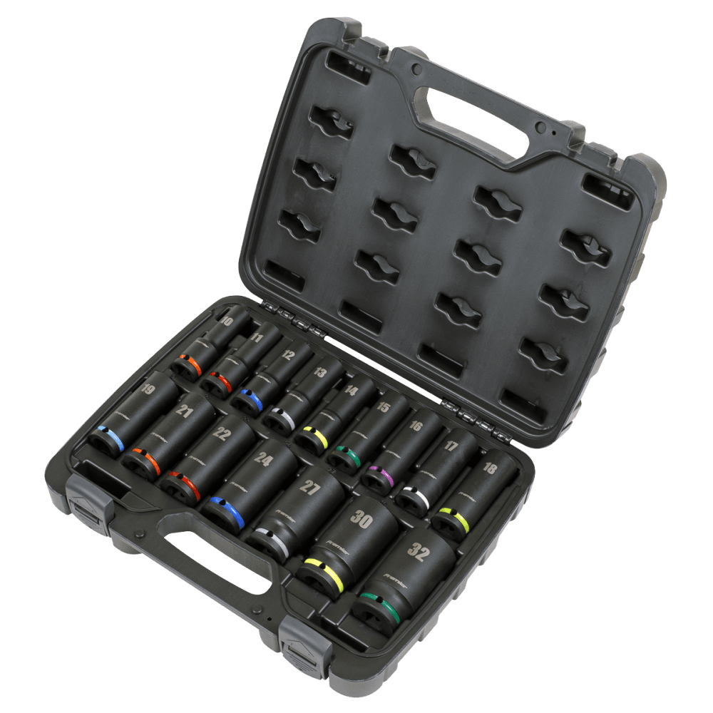 Sealey Impact Socket Set 16pc 1/2"Sq Drive Deep Metric Model No- AK5818M