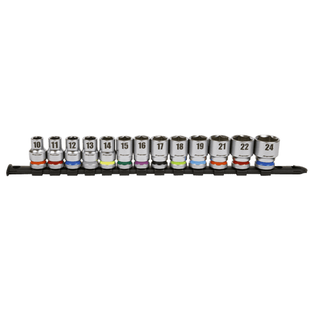 Sealey Socket Set 13pc 1/2"Sq Drive 6pt WallDrive Metric Model No- AK2661