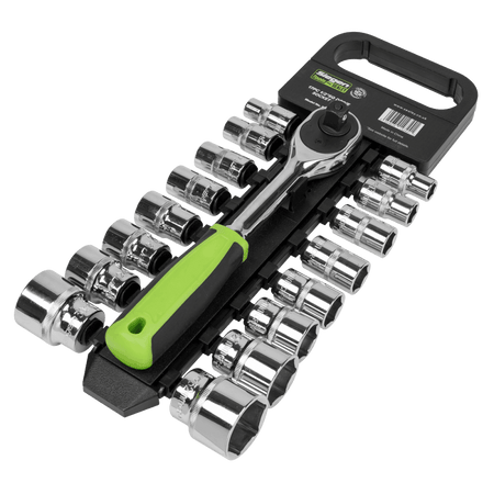 Sealey Socket Set 17pc 1/2"Sq Drive 6pt WallDrive Metric Model No- S01245