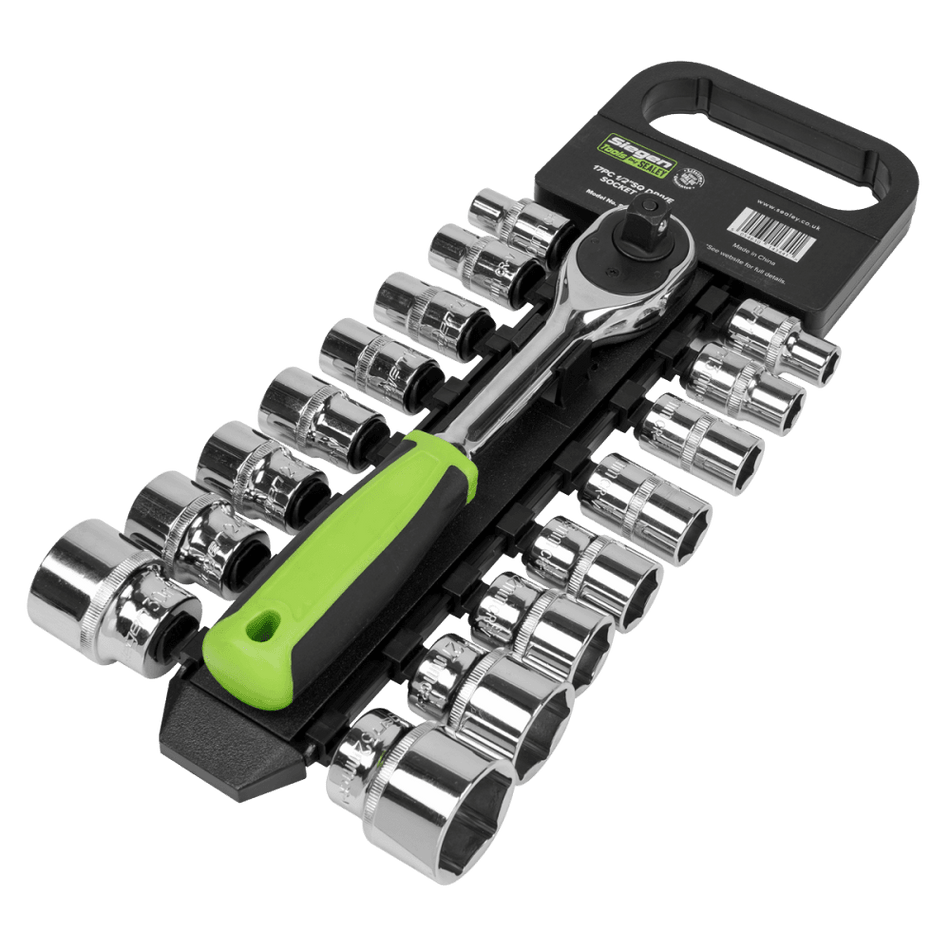 Sealey Socket Set 17pc 1/2"Sq Drive 6pt WallDrive Metric Model No- S01245