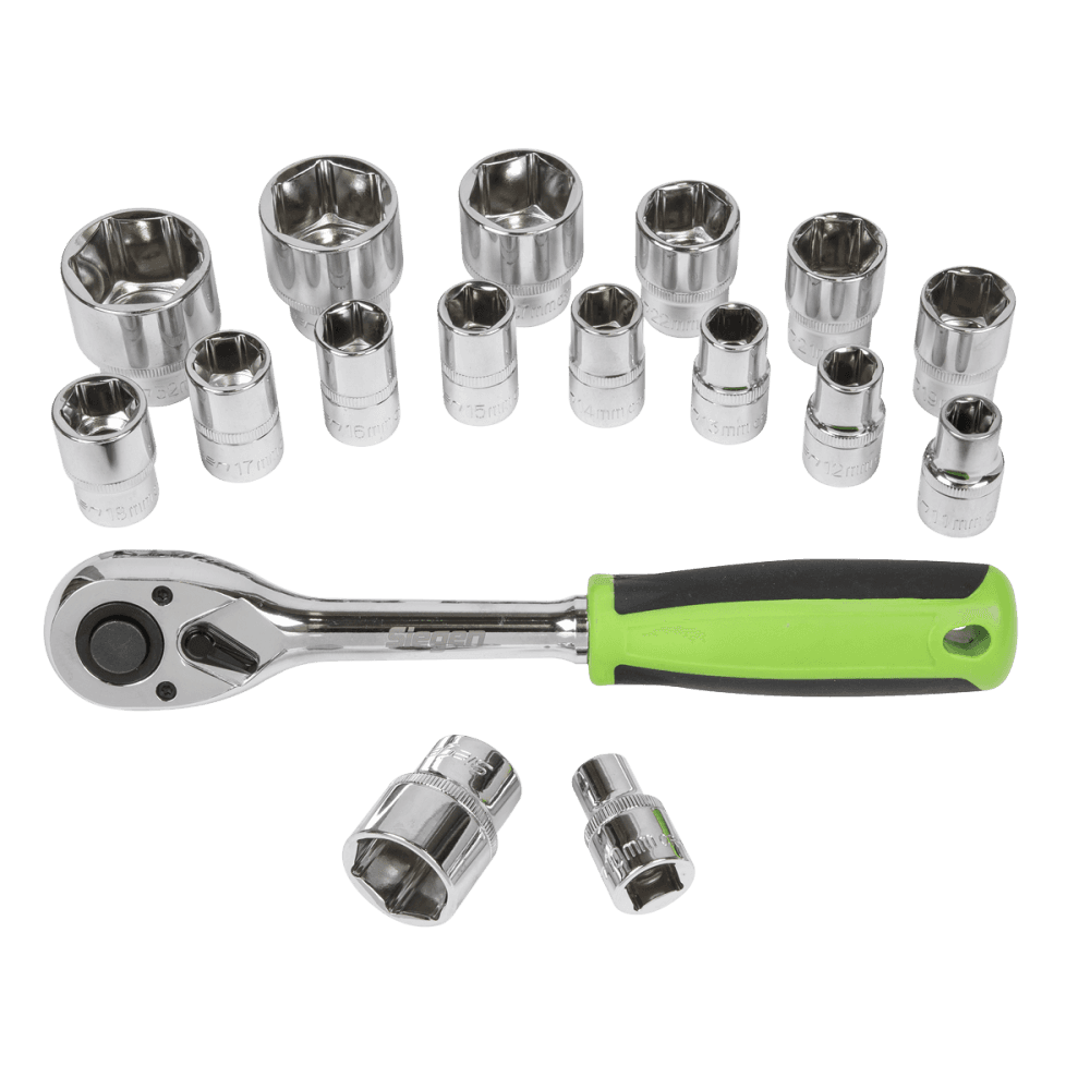 Sealey Socket Set 17pc 1/2"Sq Drive 6pt WallDrive Metric Model No- S01245