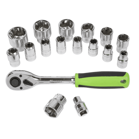 Sealey Socket Set 17pc 1/2"Sq Drive 6pt WallDrive Metric Model No- S01245