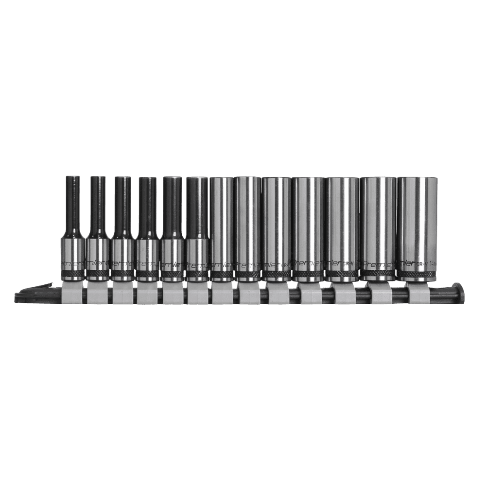 Sealey Socket Set Deep 13pc 1/4"Sq Drive Metric - Black Series Model No- AK7991