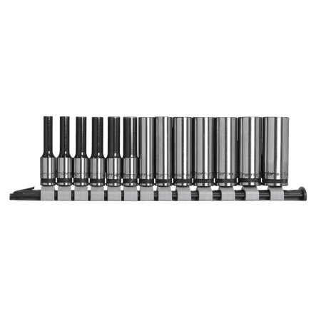 Sealey Socket Set Deep 13pc 1/4"Sq Drive Metric - Black Series Model No- AK7991